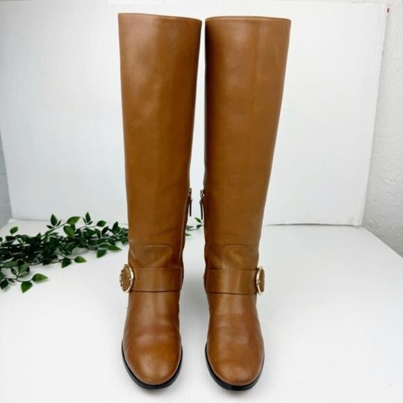 Tory Burch Sofia Riding Boot Hi Veg in Festival Brown Size 7 - Picture 2 of 10